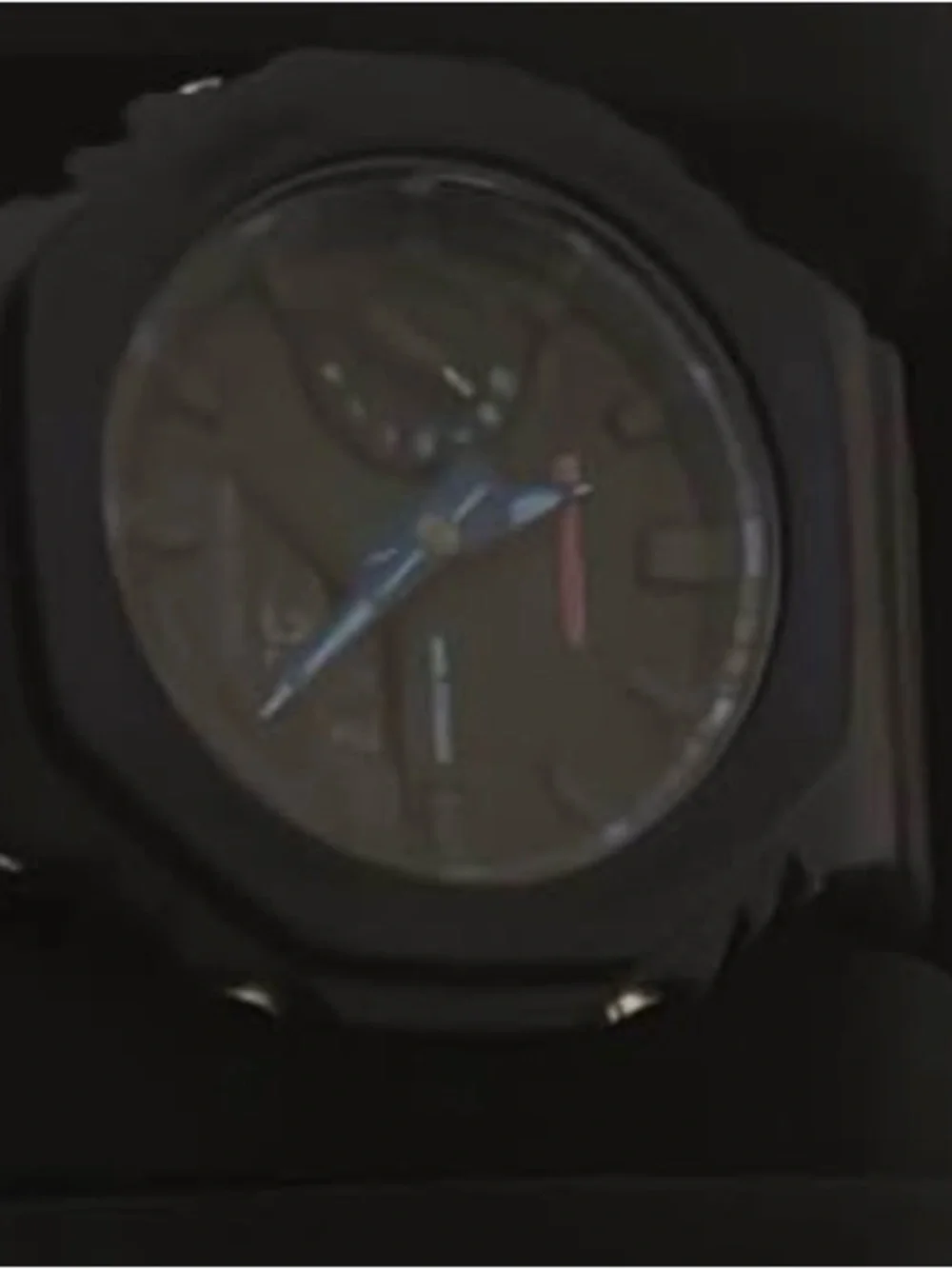 G-Shock Black Watch with Blue and Red Accent Hands Never Worn Perfect Condition